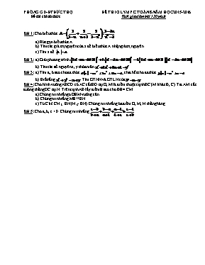 Đề thi Olympic Toán lớp 8 - Năm học 2015-2016 - Phòng GD & ĐT Đức Thọ